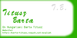 titusz barta business card